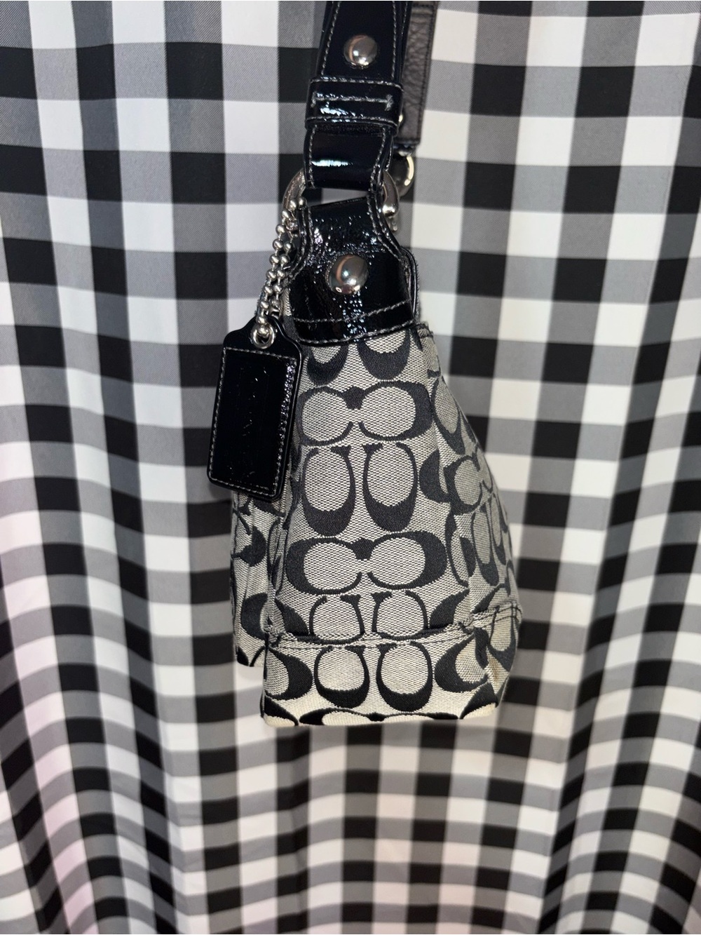 Coach Y2K Bleecker Black and Grey Signature Shoulder Bag 2008 - Picture 3 of 9